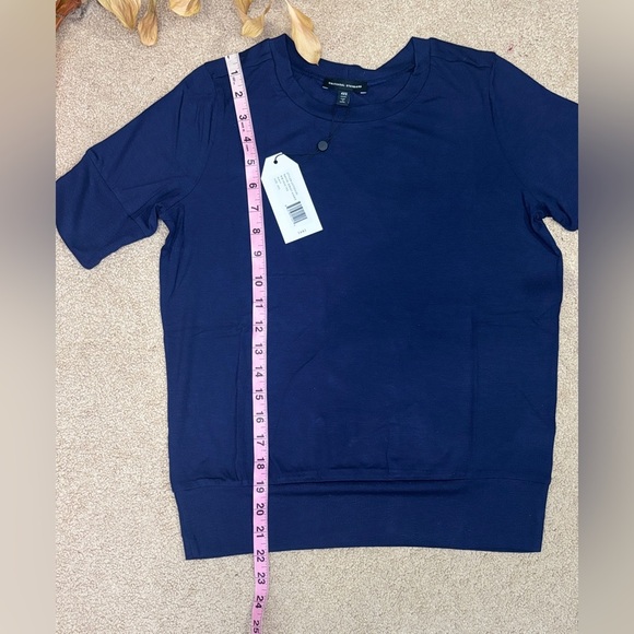 Universal Standard Aimee Rib Hem Tee Navy Blue | Size 4XS (00-0)Rayon stretch - Picture 8 of 12